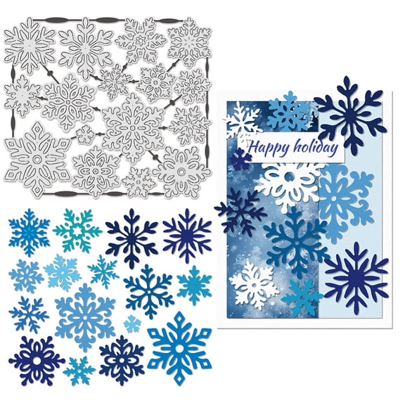 Metal Winter Cutting Dies Snowflake Die Cut Embossing Cutting Stencils Durable Die for Card Making Paper Crafting Photo Frame Decor DIY Scrapbooking 16x14cm DIY