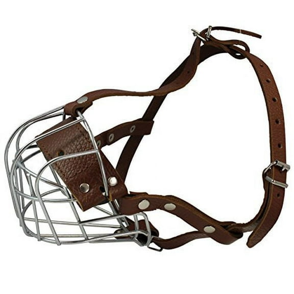 Metal Wire Basket Dog Muzzle Padded, Small Rottweiler. Circumference 12.5", Length 3.75"