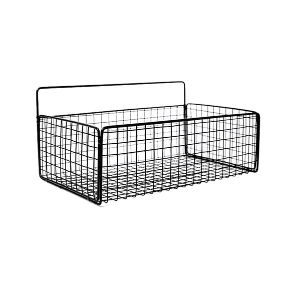 Metal Wire Basket Wall Mount, Wall Storage Basket Adhesive Hanging Wire Wall Mount Fruit Food Storage Bin for Kitchen