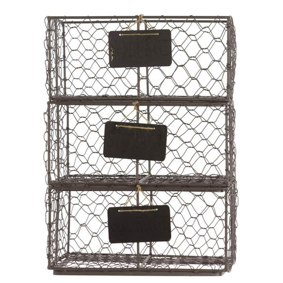 Metal Wire Basket in Bronze - Set of 3