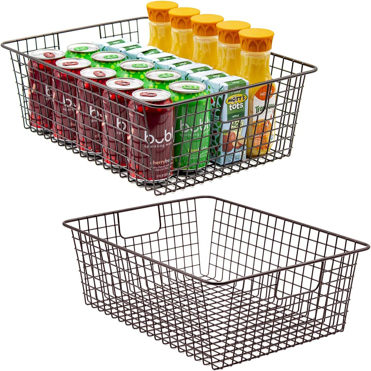 Metal Wire Baskets Storage Bin Organizer for Food Pantry, Freezer ...