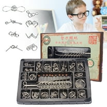 Metal Wire Brain Teaser Puzzle Set IQ Disentanglement Interlock Game Educational Toy Party Mind Sharpening Activity
