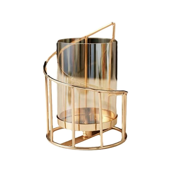 Metal Wire Candle Holder, Glass Pillar Candle Holders Tea Light Candleholders for Home Decor Table Decorations - style:style1