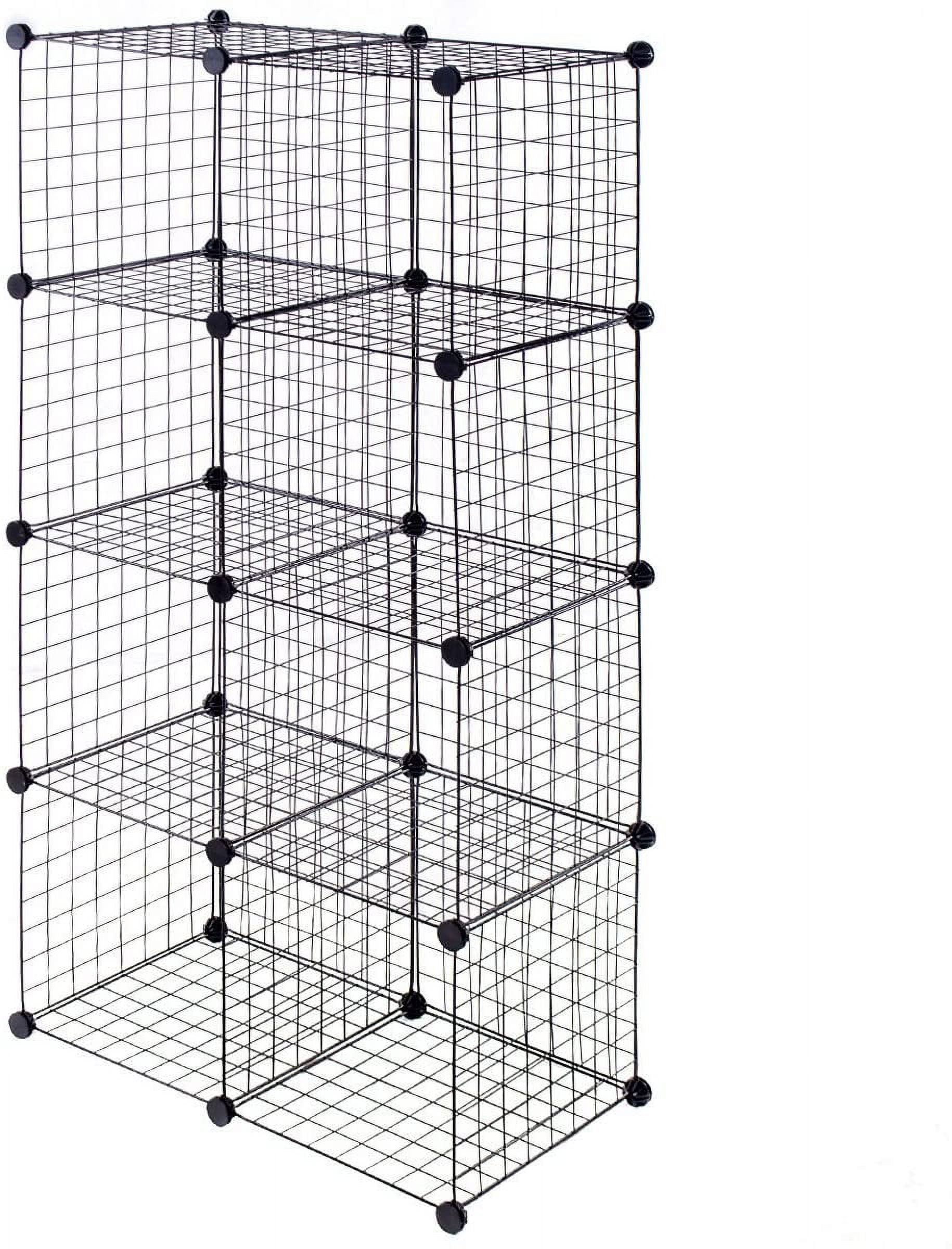 Metal Wire Cube Storage, 8Cube Stackable Free Standing Cubby Storage