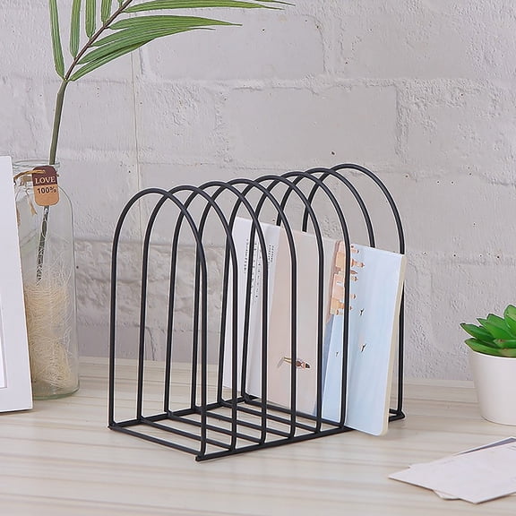 Metal Wire Desktop Magazine File Organizer 7-Slot Paper and Folder Holder for Office or Home Desk Storage