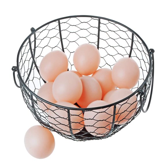 Metal Wire Egg Basket Organizer Black 2 Dozen Capacity
