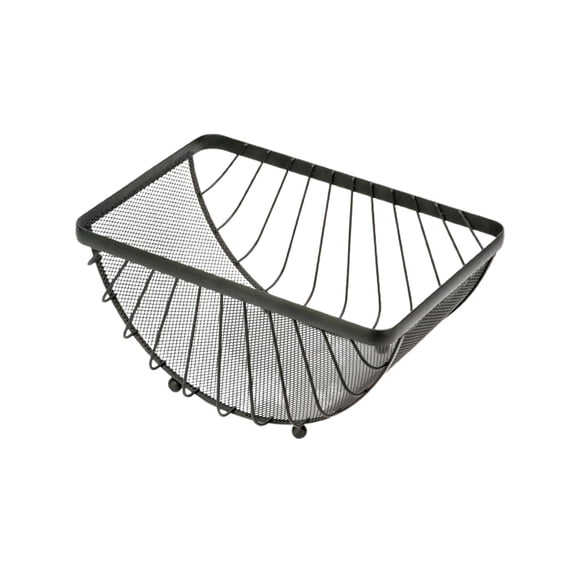 Metal Wire Fruit Basket Snack Vegetables Serving Bowl Basket Holder Large Capacity Fruit Bowl for Home Decor Table Centerpiece Countertop Semicircular