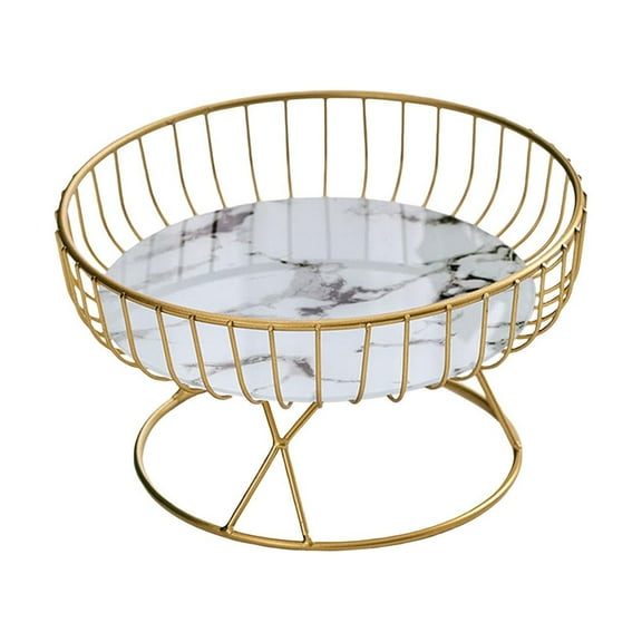 Metal Wire Fruit Bowl Container Round Modern Creative Stylish Serving Bowl Table White Black