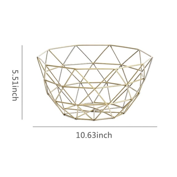 Metal Wire Fruit Bowl,Iron Art Design Gold Fruit Storage Basket Bowls for Kitchen Counter Living Room Office Decorative Countertop Centerpiece Fruit Storage Basket