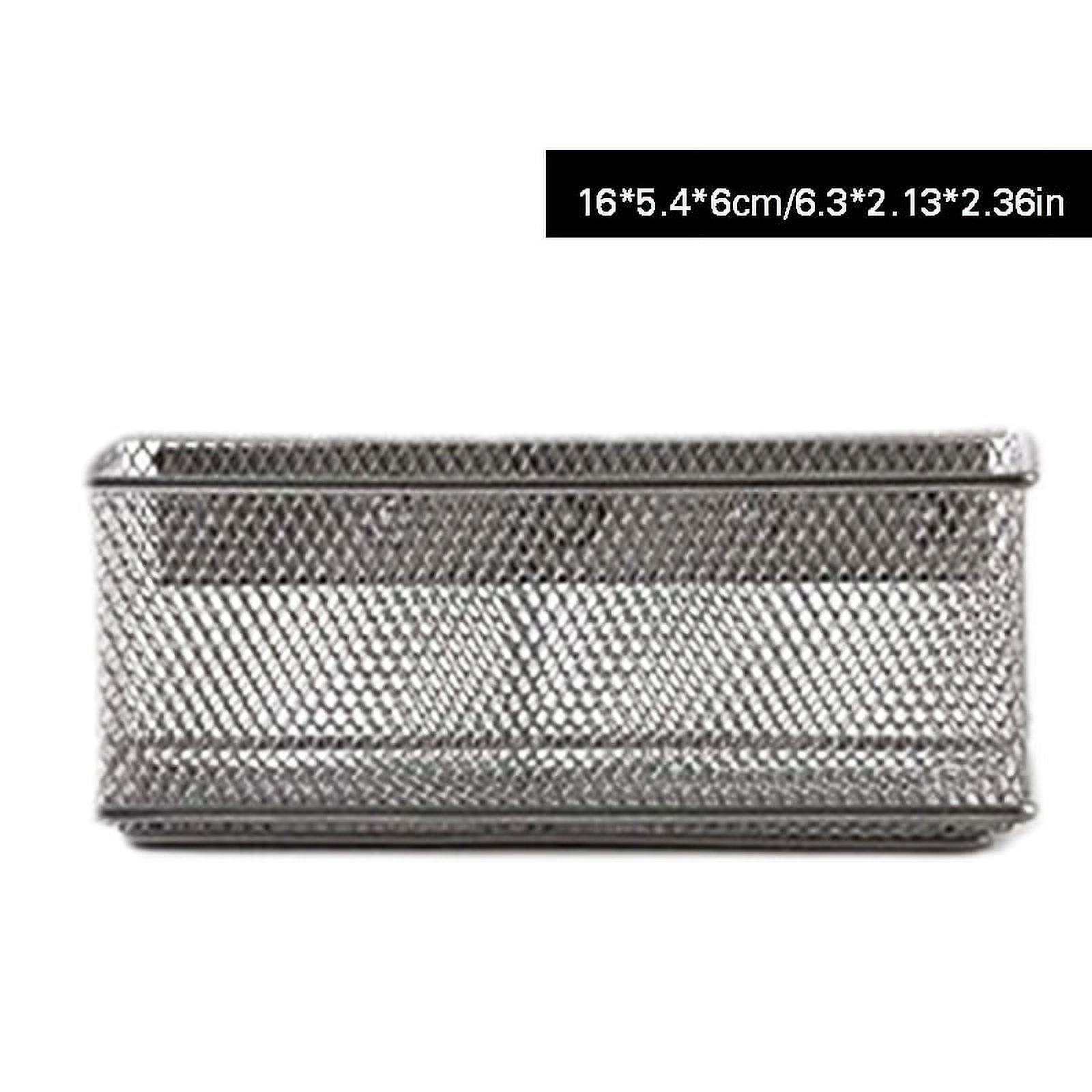 Metal Wire Mesh Storage Basket Tray Desk Caddy Storage