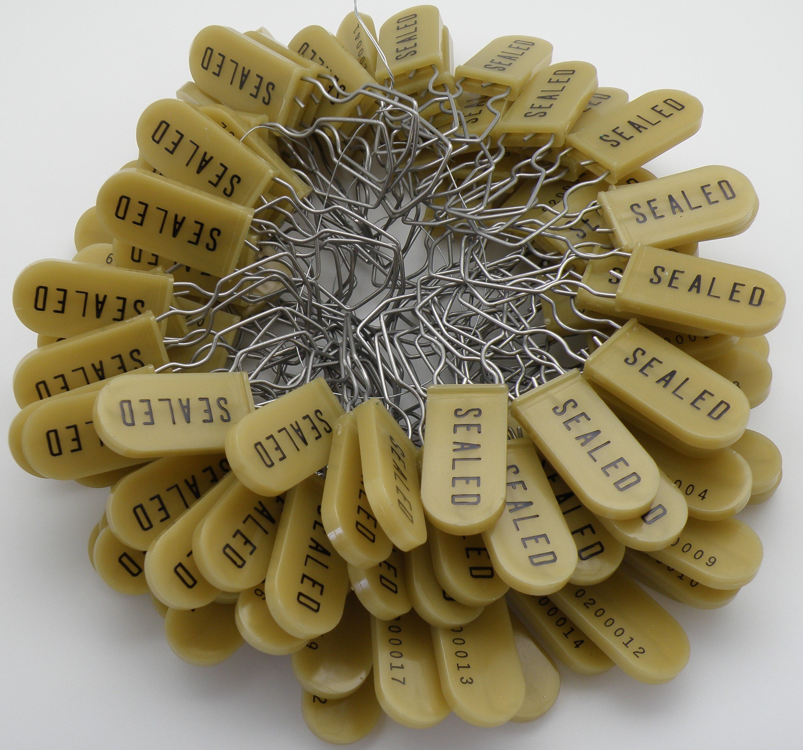 Metal Wire Padlock Security Lockout Tagout Seal Pack of 100 Gold ...