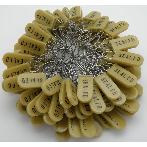 Metal Wire Padlock Security Lockout Tagout Seal Pack of 100 Gold