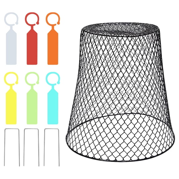 Metal Wire Plant Protector Cages Protective Seedling Mesh Covers, Durable Garden Plant Guard Cloche Basket Bell to Stop Animals Rabbits Birds Debris 23*23cm,1PC