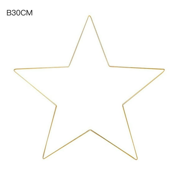 Metal Wire Ring Christmas Pendant Golden Big Moon Love Five-Pointed Star DIY Material Accessories Handmade Iron Ring Moon-Shaped Iron Ring