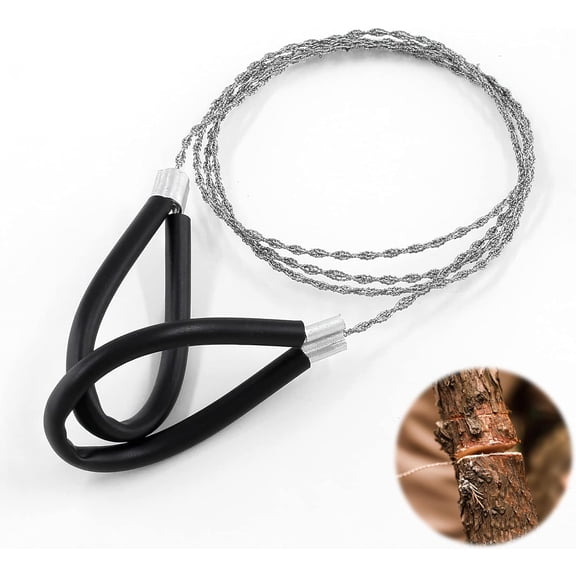 Metal Wire Saw Hand Pocket String Rope SawEmergency Survival Saw PVC Pipe Cutting Tool forWood Camping Hiking Hunting,Stainless Steel CableSaw