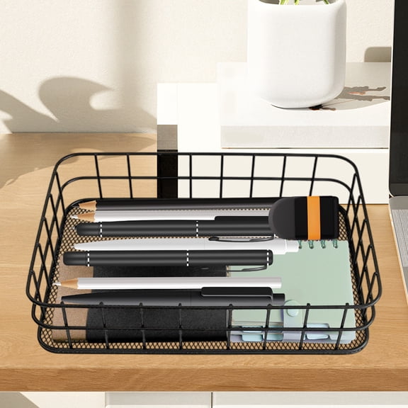 Metal Wires Cabinet Organizer Storage,2.2x9.8x6.3Inch Tray Net Basket Storage for Office,Wires Storage Baskets,Durables and Convenient,for Home Office Kitchen