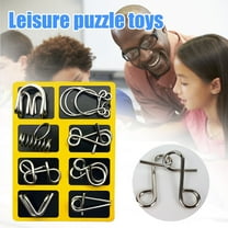Metal Wires Puzzle Set, Test Mind Game Toys Brain Teaser Brain Teaser Puzzles Unlock Interlock Games, Metal Puzzle Rings, Unlinking & Linking Game Toys, Birthday Christmas Gifts, Party Favors