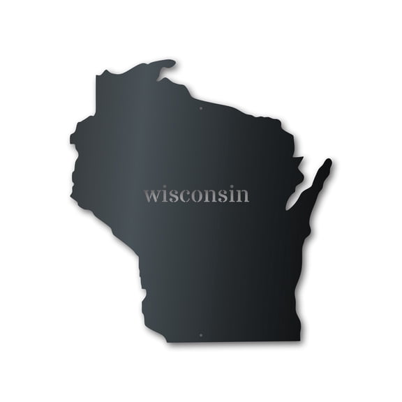 Metal Wisconsin Wall Art - Custom Metal US State Sign - 14 Color Options 46