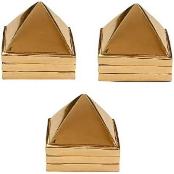 Metal Wish Pyramid Golden Set of 3 Big Size (Approx. 1.5 x 1.5 Inch) (91 Pyramids in Total)