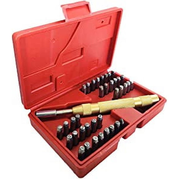 Metal, Wood, Leather and Plastic Number & Letter Punch (39 Piece Set)