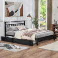 thumbnail image 1 of Metal& Wood Platform Bed with 4 Drawers, Metal Slats Support, Storage Platform Bed with Drawers, No Box Spring Needed, Easy Assembly(Black, Queen), 1 of 9