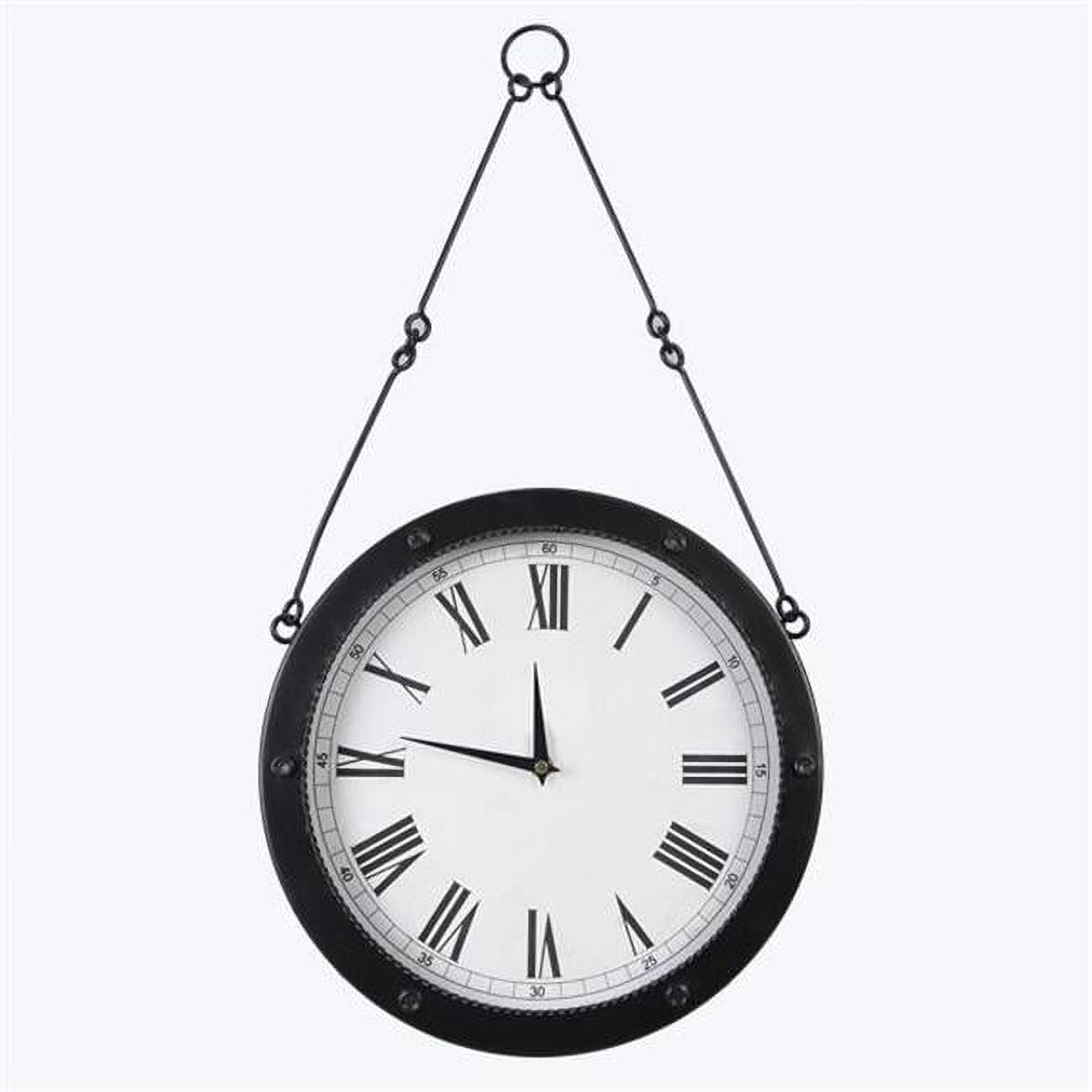 Metal & Wood Round Wall Clock