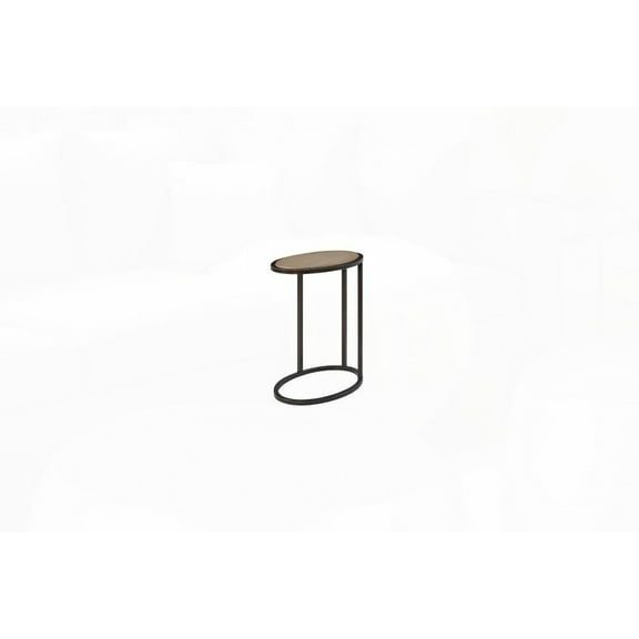 Space-Saving Coffee Table with Wood-Look Top and Sturdy Metal Base