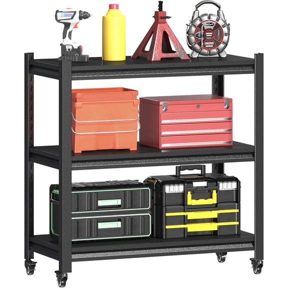 Metal Workbench, Heavy Duty Work , Metal Tool Work Table with Wheels and Storage Shelves, Adjustable Workstation for Garage Warehouse Workshop Home
