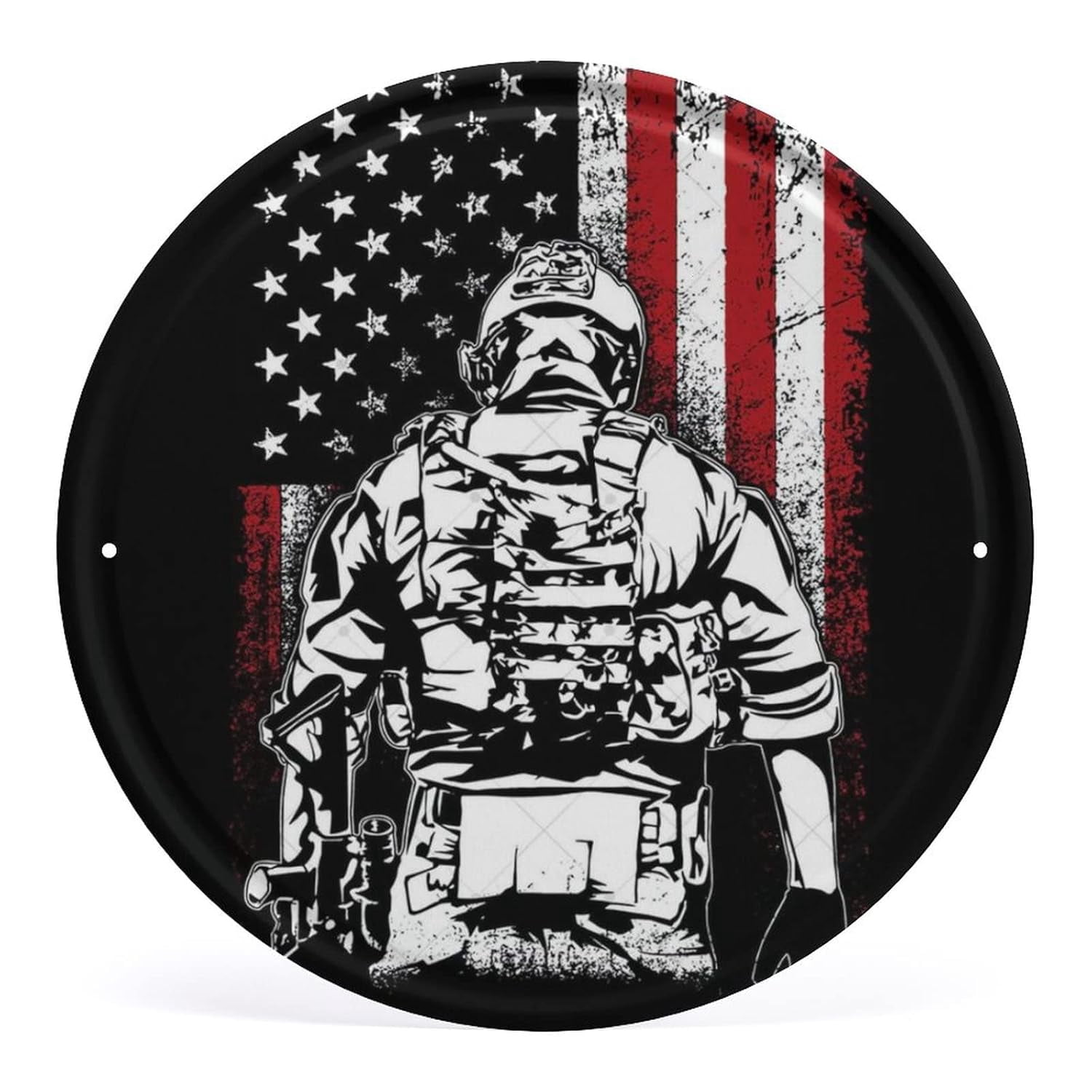 Metal Wreath Sign Marines Veterans Patriotic America Welcome Round Tin ...