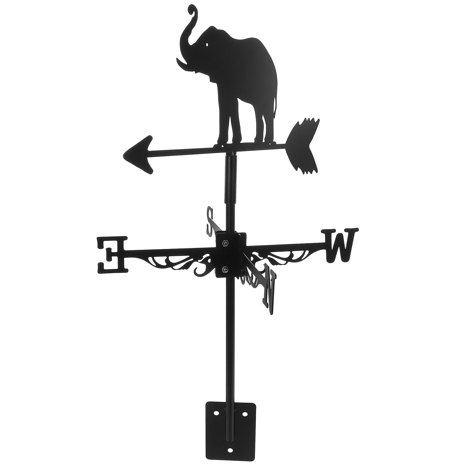 Metal Wrought Iron Elephant Weather Vane Garden Decoration Weathervane
