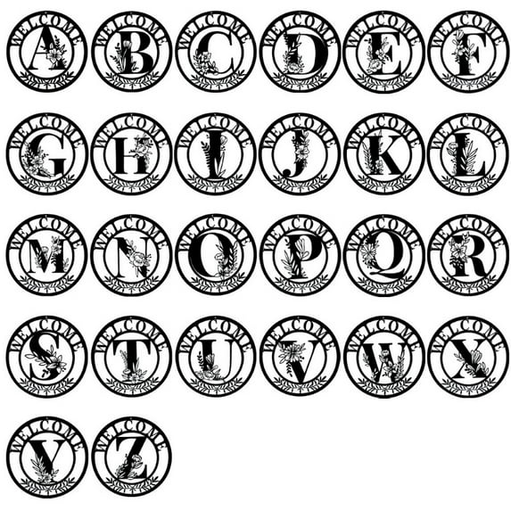 Metal Wrought Iron Letters Wall Decoration Floral Butterfly Capital Letters Wall Sign