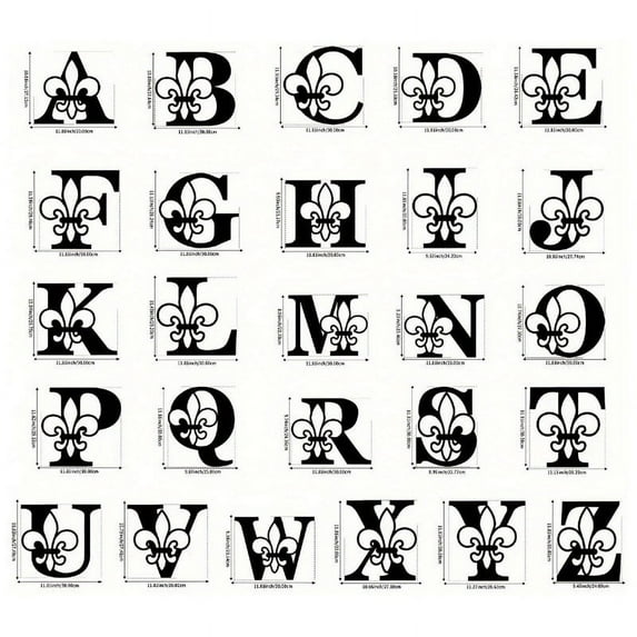 Metal Wrought Iron Letters Wall Decoration Floral Butterfly Capital Letters Wall Sign