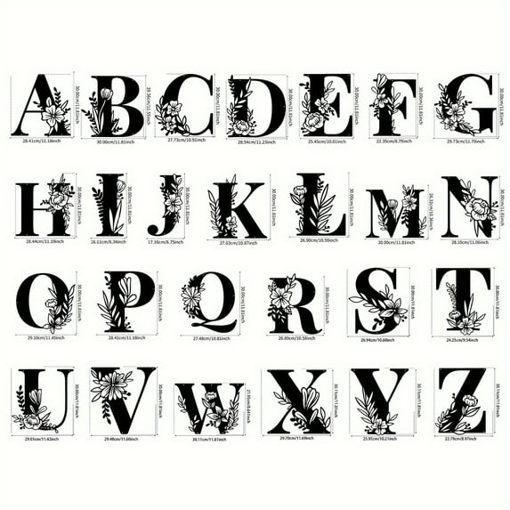 Metal Wrought Iron Letters Wall Decoration Floral Butterfly Capital Letters Wall Sign