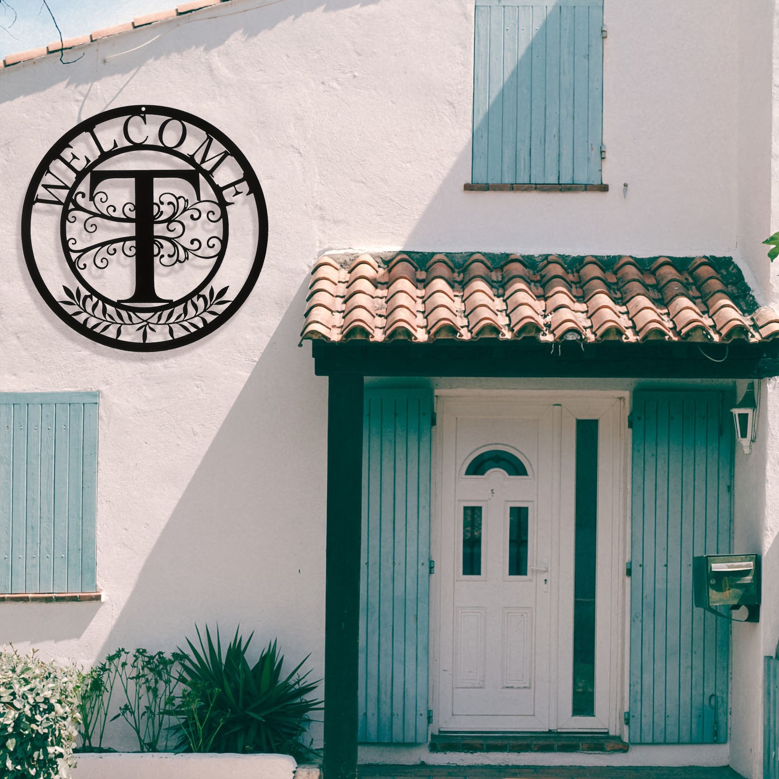 Metal Wrought Lettering Patio Front Door Wall Decoration Crafts Window