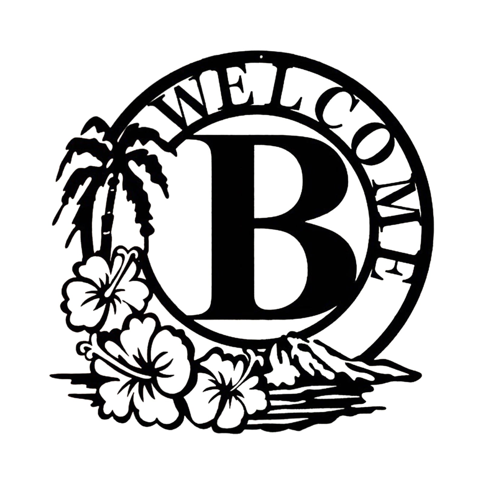 Metal Wrought Lettering Patio Front Door Wall Decoration Crafts Window