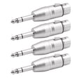 Metal XLR Female to 1/4 Inch Adapter, 4-Pack, Balanced Audio Connector ...