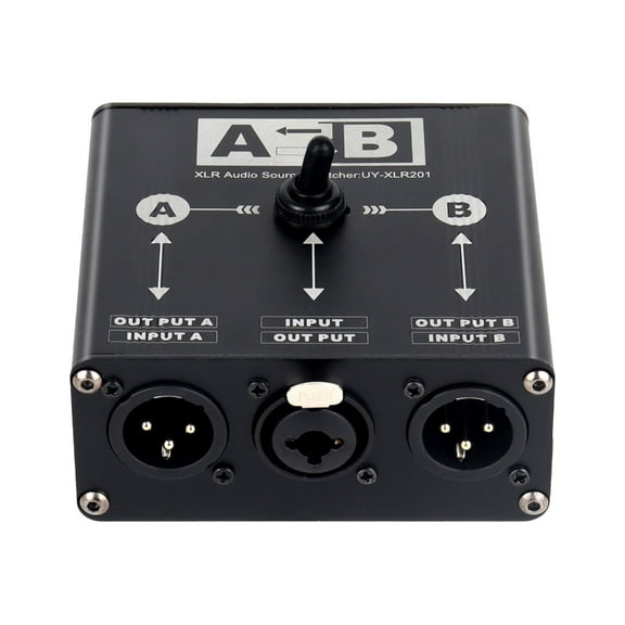 MANNYA Passive XLR Switcher 2 Input 1 Output Noiseless Metal Chassis Studio/Live Gold Plated