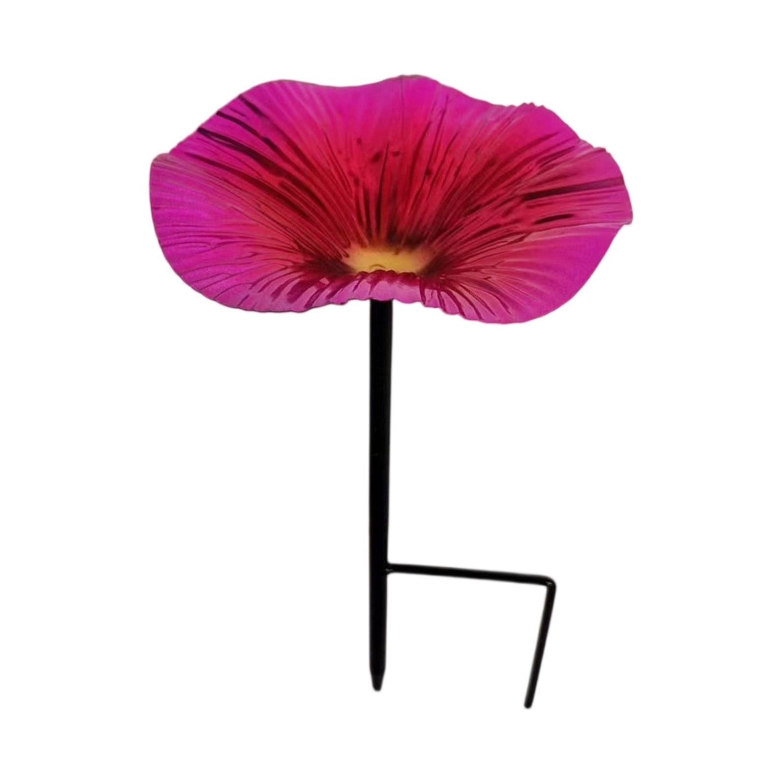 Metal Yard Art Outdoor and Garden | Metal Bird Feeder Outdoor Bird Bath | 10 Inch Decorative Metal Flower Garden Stake Bird Water Sculpted Piece Outdoor Decorations for Yard