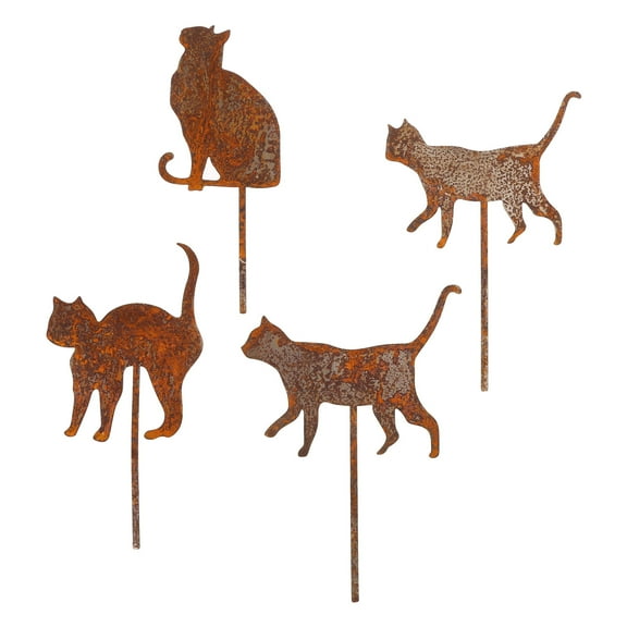 Metal Yard Decors Garden Art Rusted for Outside Decorations Outdoor Decorative Stake Accessory