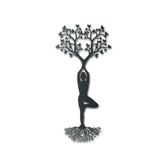 Metal Yoga Tree Pose Wall Art - 14 Color Options 42