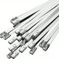 thumbnail image 1 of Metal Zip Ties 4-10 Inch Stainless Steel Zip Ties Heavy Duty Multi-Purpose Self-Locking Cable Ties For Machinery, Vehicles, Exhaust Wrap, Farms, Pipes, Roofs, Cables, And Outdoor Fence, 1 of 20