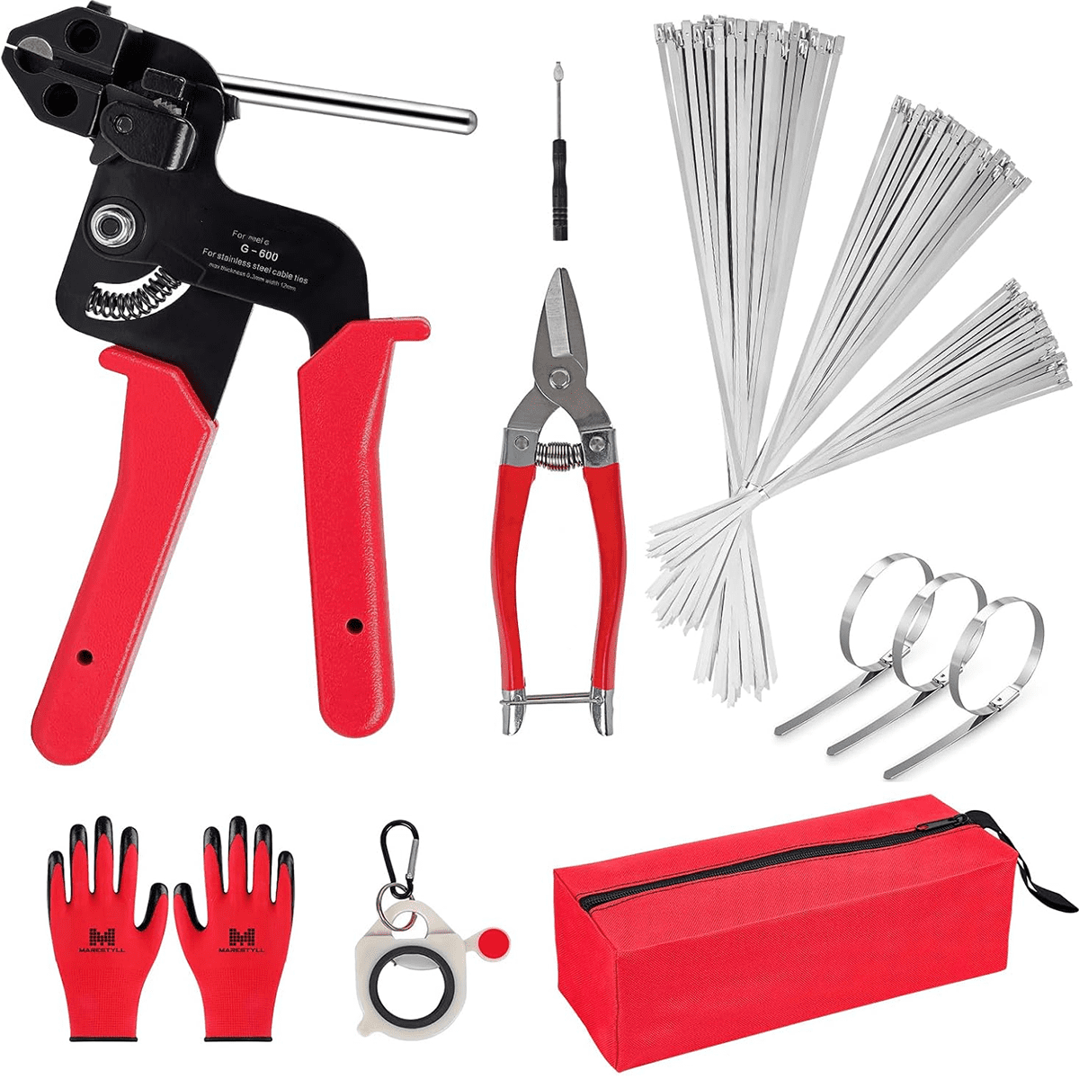 200pcs Stainless Steel Cable Ties Kit – Heavy Duty Metal Zip Ties With Fastening Tool & Cutter For Industrial, Home, Automotive Use