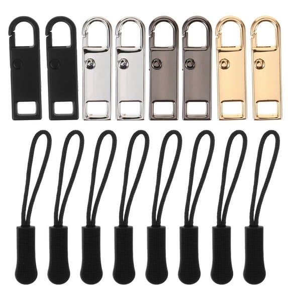 Metal Zipper Fixer Repair Pull Tab Replacement Parts for Backpacking Luggage Handbags (Set of 16) 16pcs