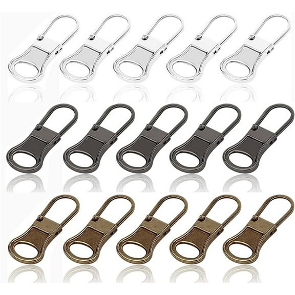Metal Zipper Pull,Happon 18 Pack Zipper Pull Replacement, Detachable Zipper Pulls Tab Replacement, Zipper Repair Kit for Clothing Backpack Jackets Pants Shoes Luggage(Multicolor)