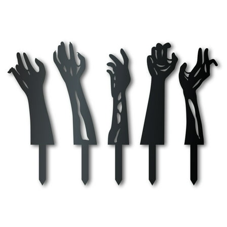 Metal Zombie Hands Garden Stakes | Set of 5 | Outdoor Halloween Decor | Up to 30" | Over 20 Color Options 18