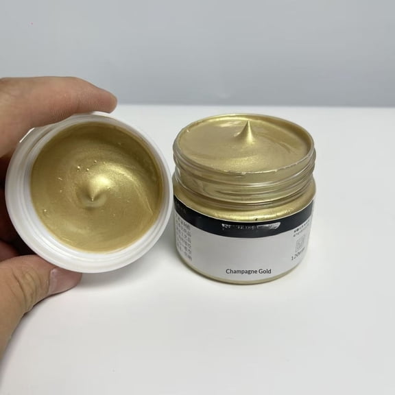 Metal acrylic paint, 120ml, pearlescent gold/silver/Buddhist light effect, gold embossing, wall painting, graffiti, waterproof, sun protection paint, includes a brush.