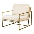 thumbnail image 1 of Metal and Beige Velvet Lounge Chair Vintage Style Living Room, 1 of 6