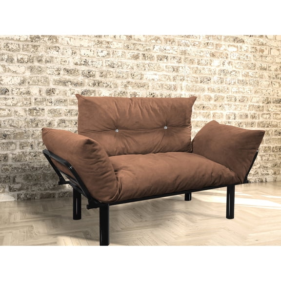 Metal and Brown - Saves Space in Rooms - Bedroom Setup - Comfortable Seating with Easy Assembly