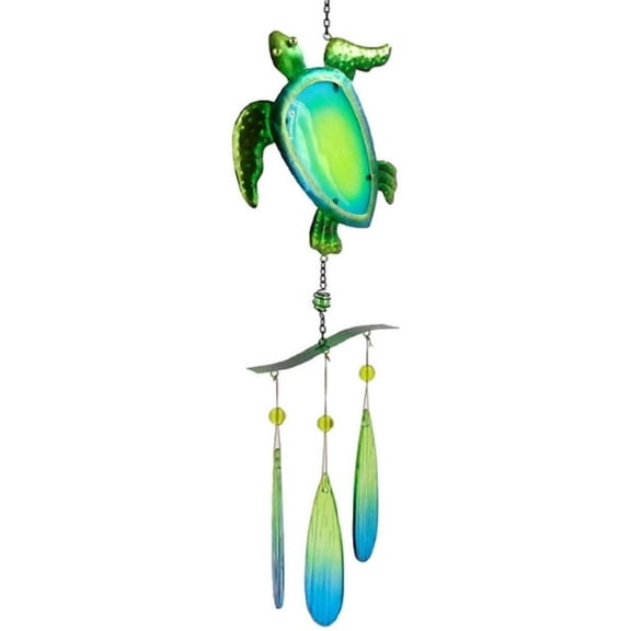Metal and Glass Sea Turtle Dangler Chime