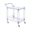 thumbnail image 1 of Metal and Mirror Rectangular Serving Cart with Open Shelf Silver - Saltoro Sherpi, 1 of 5